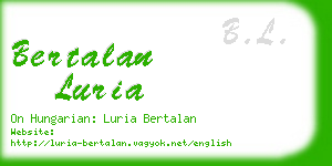bertalan luria business card